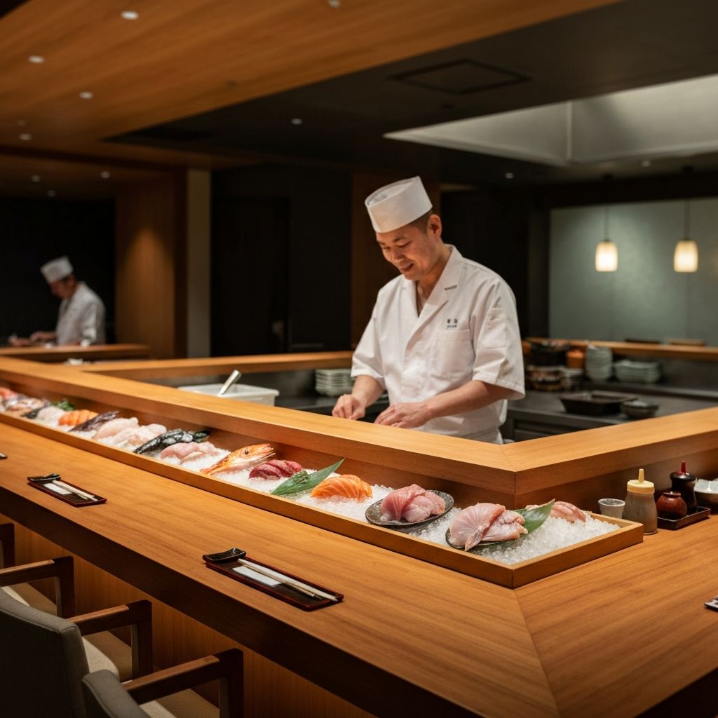 Balcao de sushi bar profissional