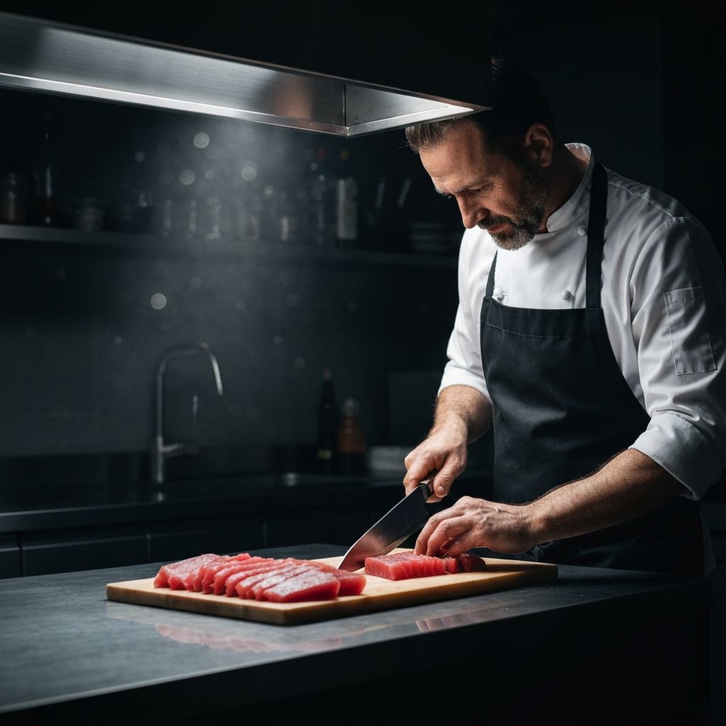 Corte preciso de sashimi