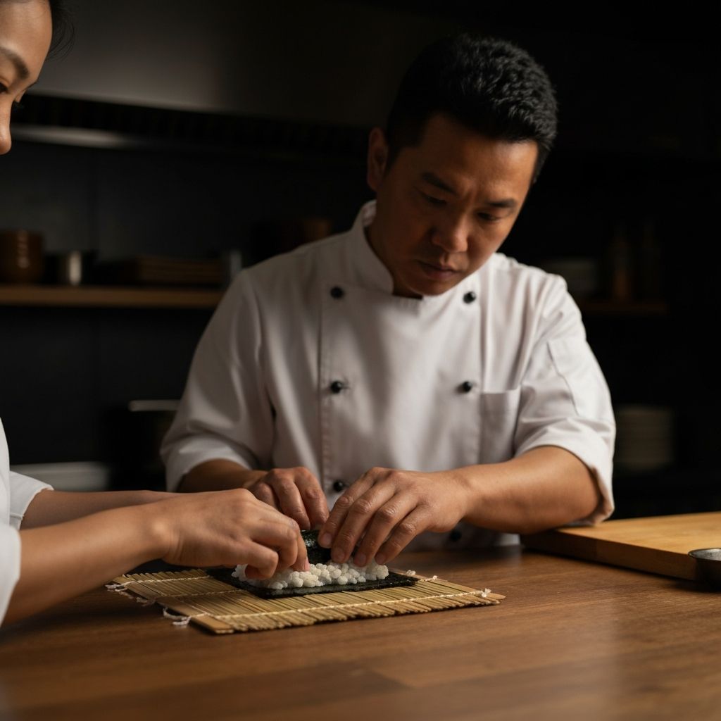 Treinamento pratico de sushi
